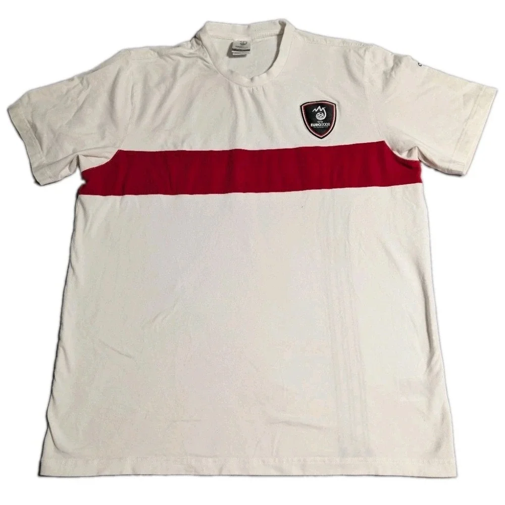 Adidas UEFA Euro 2008 Austria Switzerland T Shirt Mens XL White Soccer Tee